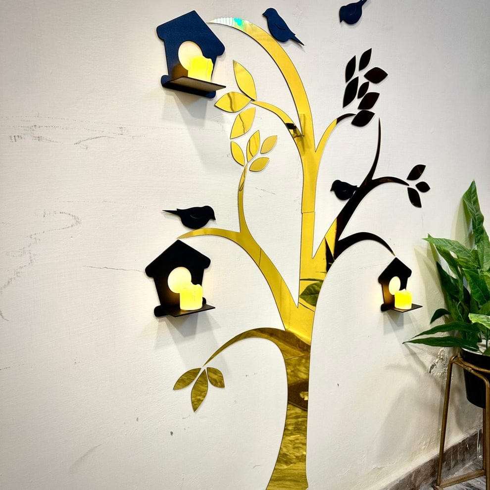 Golden Tree House For Birds