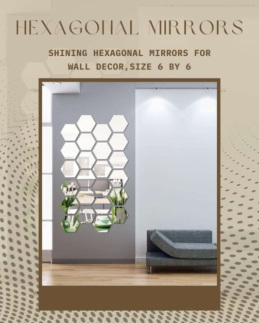 Shining Hexagonal Mirrors for Wall Decor